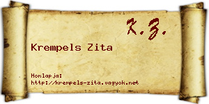 Krempels Zita névjegykártya